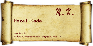 Mezei Kada névjegykártya